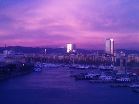 Barcelona Hafen Sonnenuntergang