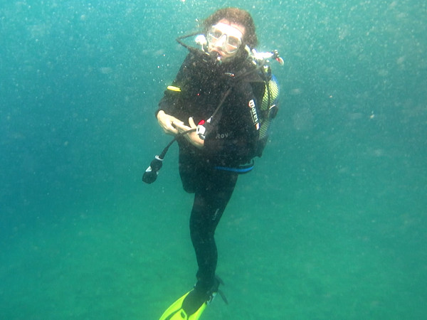 Stopp drei minuten Tauchsasion Costa Brava