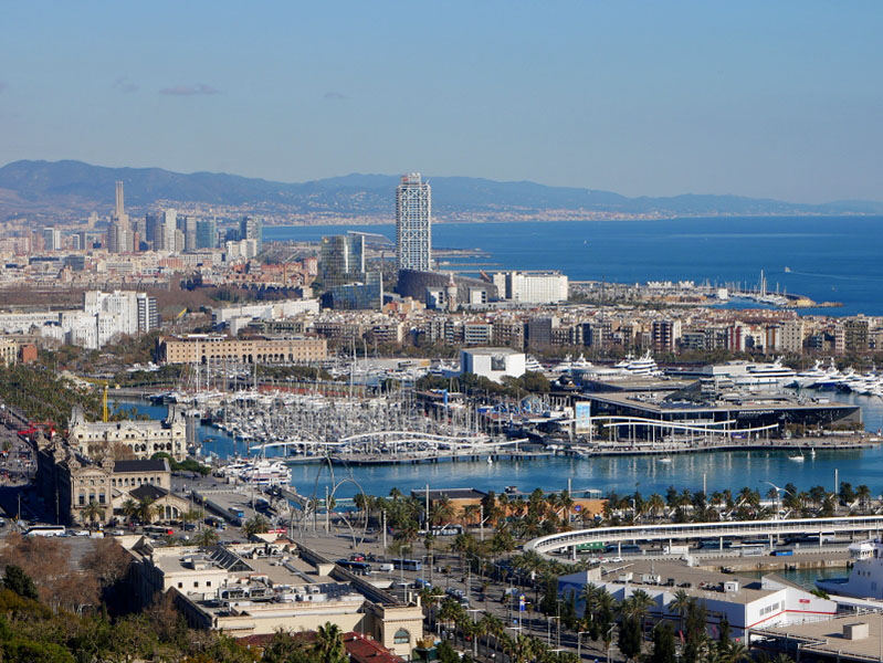 Maremagnum beste Aussicht auf Barcelona und Hafen vom Castell Montjuïc